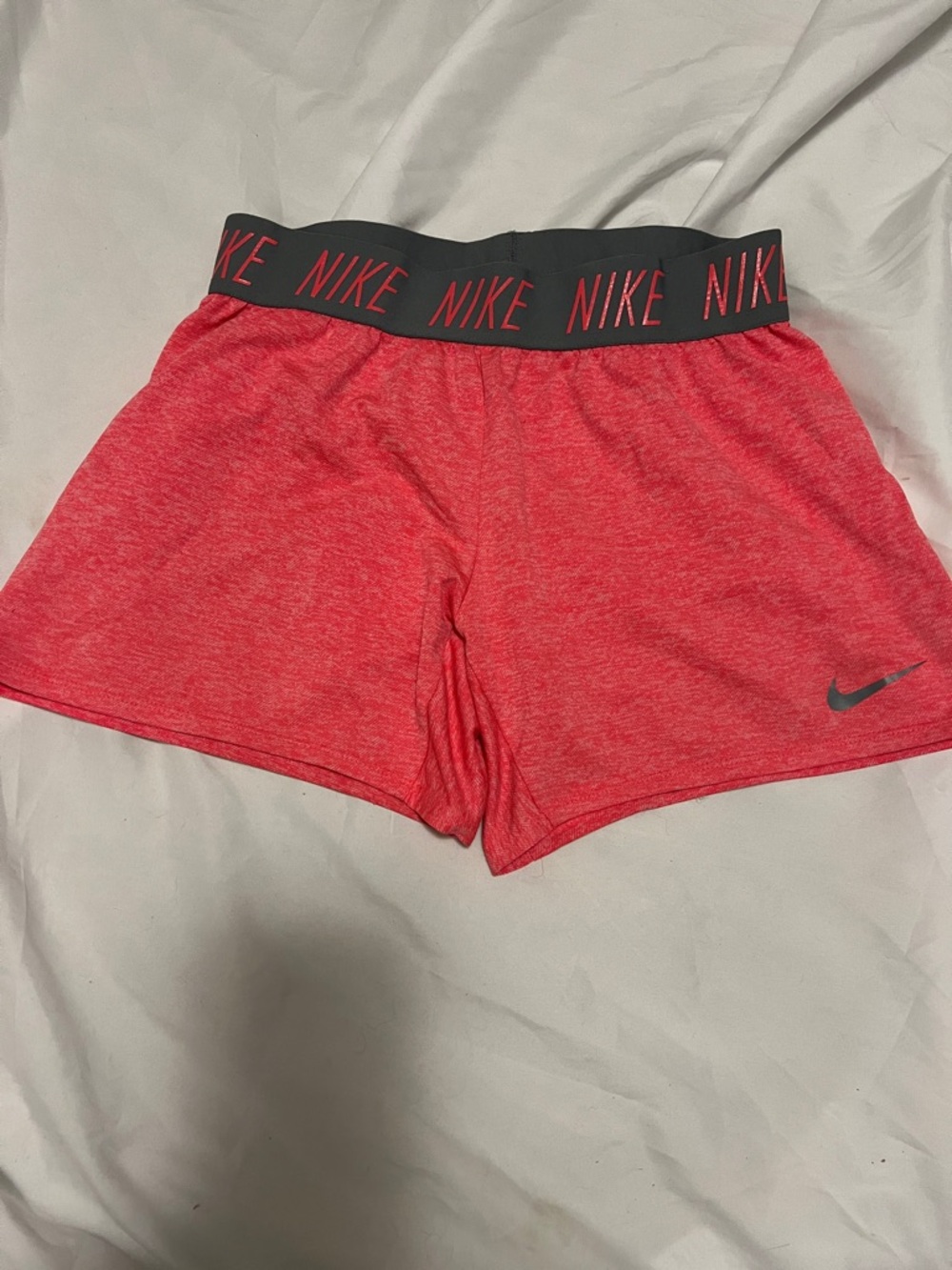 Nike Girls Heathered dark pink Athletic Shorts with Logo Waistband